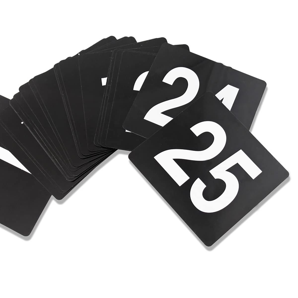 MYUYEE Table Numbers 1 To 25/50/100, Double Sided Plastic Table Numbers Black Table Seat Cards For-Clip Table Number Holder Restaurant Bar Utensil/1 To 50 (1 To 25)