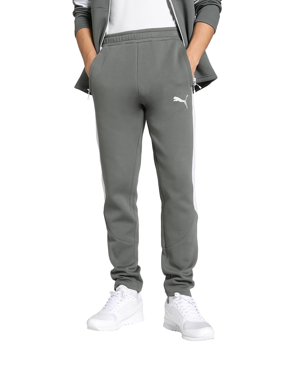Puma Men's Mineral Gray Evostripe Dk Unisex Knitted Trousers, L