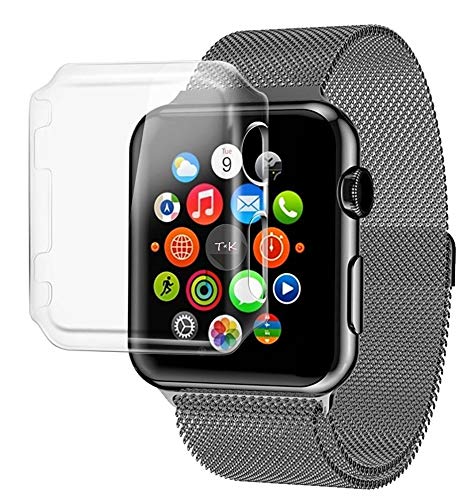 Josi Minea x3 Pcs iWatch 5 & 4 Protective Snap-On Case with Built-in [ PC Hard Clear ] Screen Protector - Shockproof & Anti-Scratch HD Cover Compatible with Apple Watch Series 5 & 4 [ 44mm - 3 Pack ]
