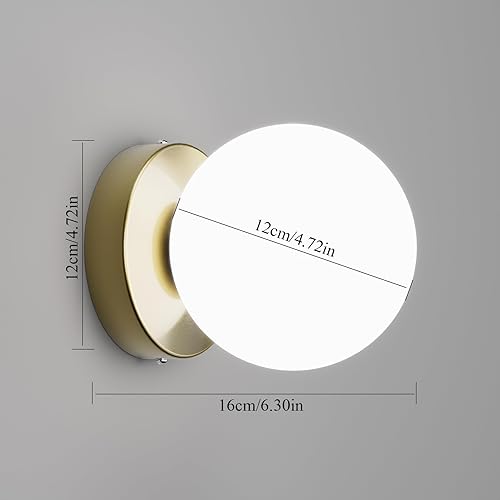 Miniatura 5 de Juego de dos apliques de pared de globo de latón envejecido, apliques de pared vintage de mediados de siglo, lámpara de pared de latón para baño,