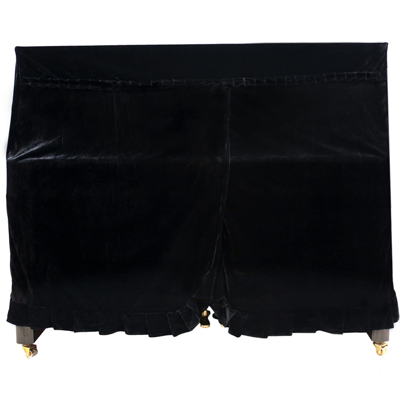 Klavierabdeckung Schwarz, Verdicken Klavier Abdeckung Piano Staubschutz Klavier Abdeckung Schutzhülle mit Gefalteter Saum Klavierzubehör Dekoration 158 x 45 x 112cm (Schwarz)