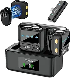 Microfone Lapela Sem Fio Tipo C Kit Duplo Com Imã Compatível com Iphone 15/16 e Android IA Antí-ruído Tiktok Podcasts Gravações Reuniões Online