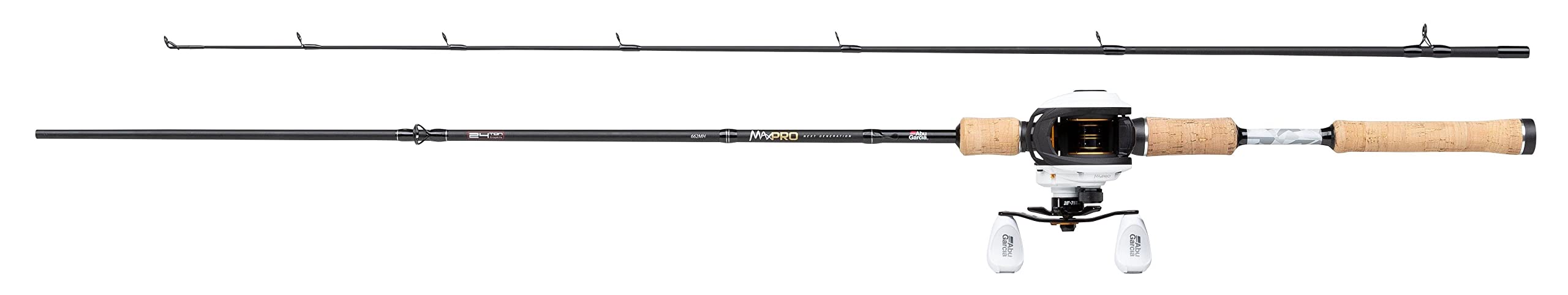 Abu Garcia MAax Pro Casting Combos, Fishing Rod and Reel Combo Kit, River Fishing Baitcast Combo set for Predator Anglers, Lure Fishing, Pike/Perch/Zander, 1.98m, Unisex, White