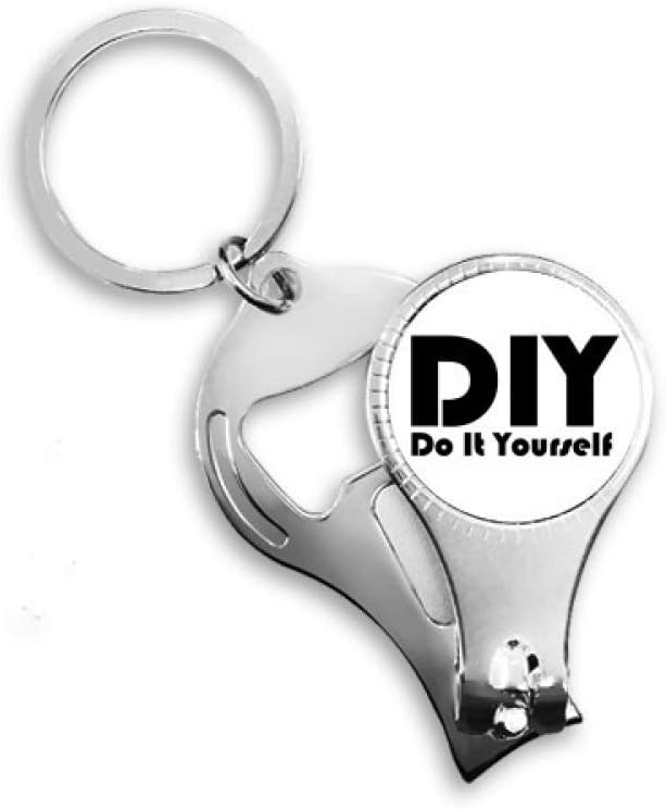 Quote Do It Yourself Art Deco Gift Fashion Nail Nipper Ring Key Chain Bottle Opener Clipper