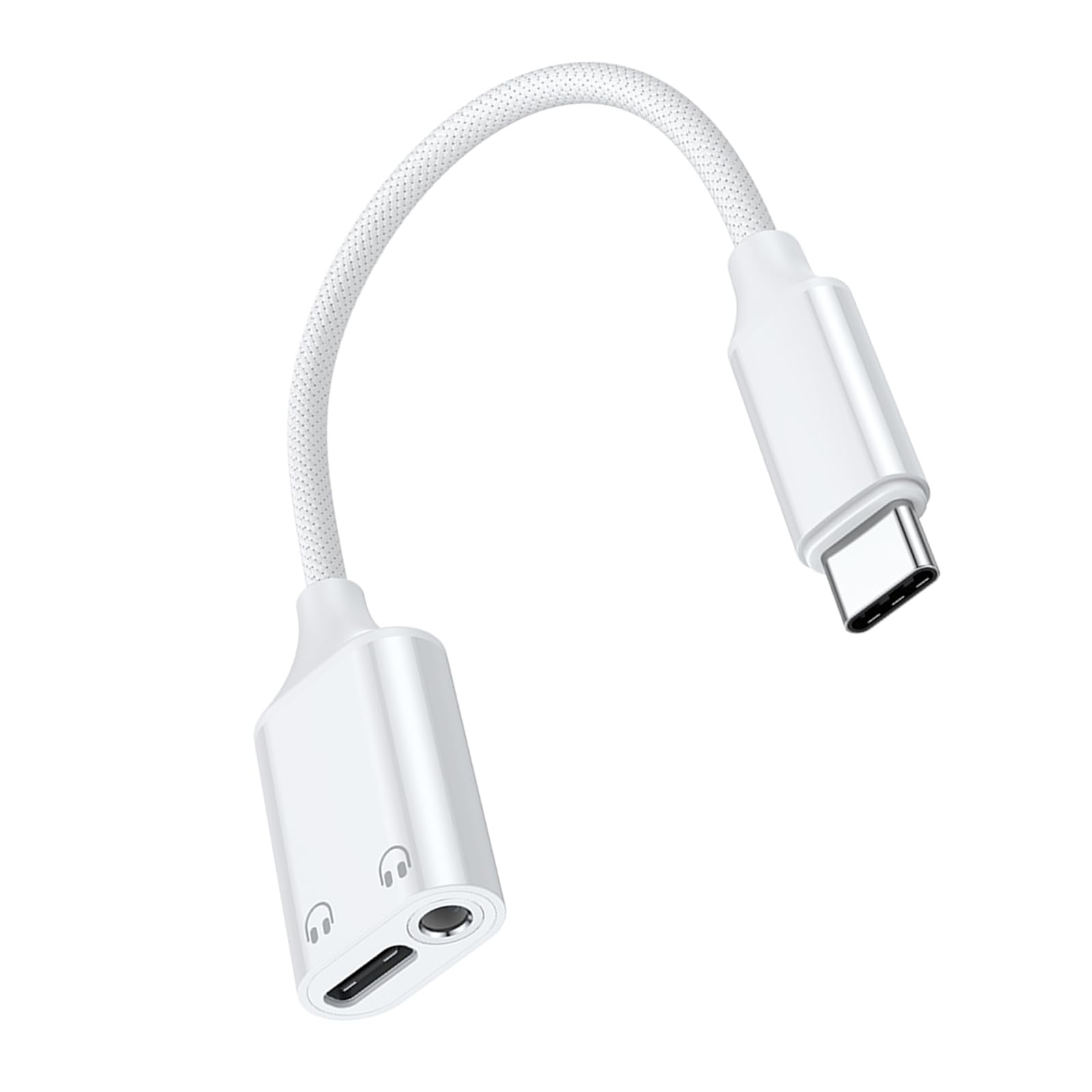 Two Function Type C 3.5mm Adapters 60W Fast Charging 3.5mm Headphone Jacks Aluminum Alloys Sound for Intelligent Devices Digital/analogs Headphone Adapters Cable