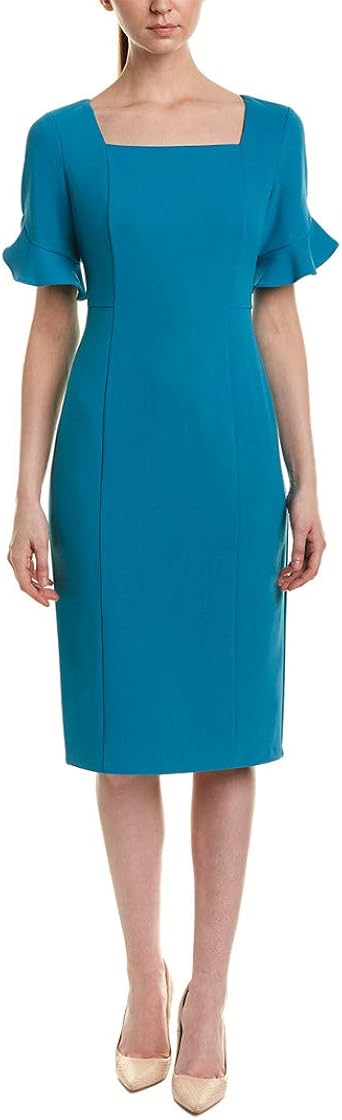 ruffle sleeve sheath dress