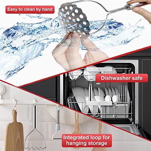 Tefrey 2 Pack Potato Masher, Heavy Duty Stainless Steel Potato Masher Kitchen Tool For Avocado, Mashed Potatoes, Beans, Vegetables Etc. #TOP4