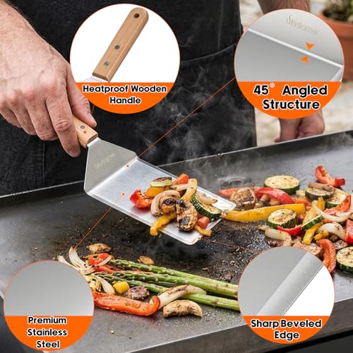 Skyflame 6 x 5 in Extra Wide Smash Burger Spatula with Beveled Edge by Skyflame - Image 5