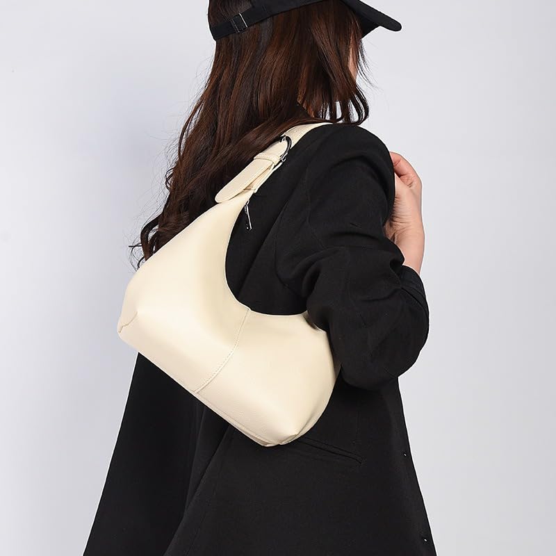 Women Trendy Crescent Shoulder Bags Soft Vegan Leather Hobo Bags Tote Handbag Slouchy Top-Handle Bag BGUS-13-03