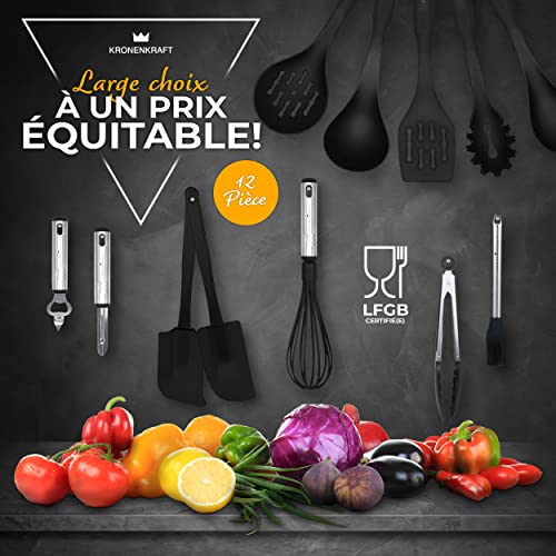 KRONENKRAFT Set d'accessoires de cuisine de 12 pièces , set de cuisson, ensemble d'ustensiles de cuisine - Tout ce dont vous avez besoin pour cuisiner! – Image 3