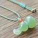 Pendant Necklace,Jade Necklace, Hetian Nephrite Jade Necklace Feng Shui Necklace Calabash/Wu Lou Pendant Lucky Charm Necklace Green Jade Amulet Good Luck Necklace Adjustable Talisman Meditation Women