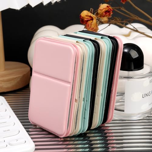 Espejo de maquillaje de mano portátil plegable rosa miniatura 6