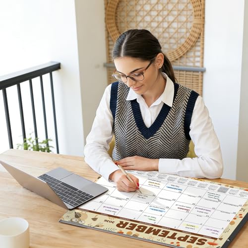 Image of SUNEE Desk Calendar 2026 Large 22x17 from July 2026 to December 2027, Extra Large Desktop Monthly Calendar Pad 18 Months For Teacher or Office, Desk Top, Seasonal