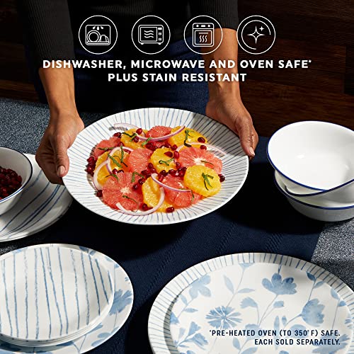 Corelle 6-Piece 8.5" Vitrelle Glass Lunch Plates, Lightweight, Scratch Resistant - Botanical Stripes - Image 2