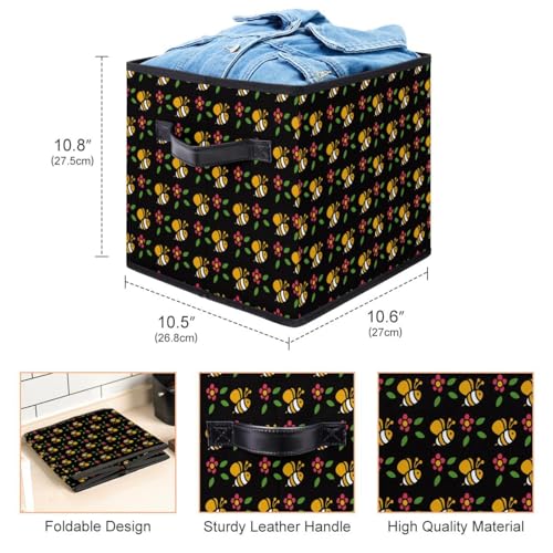Boîte de rangement en tissu avec poignées pour placards et petits espaces