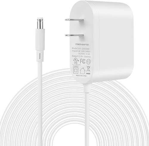 Adaptador de fuente de alimentación de 12 V, 2 A, listado UL, transformador adaptador de CA de 240 V a 12 V CC, cargador de pared de 12 voltios 2