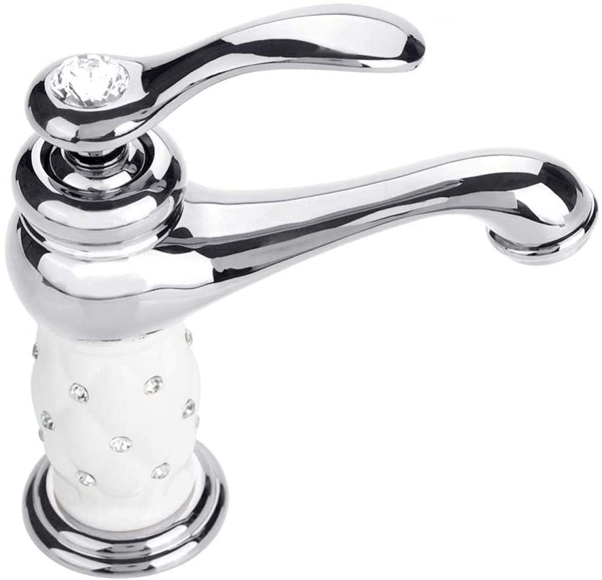 Grifo Monomando Monomando, Grifo Mezclador De Latón Macizo, Grifo De Agua Fría/Caliente con Adornos De Diamantes De Imitación para Grifo Mezclador De Lavabo