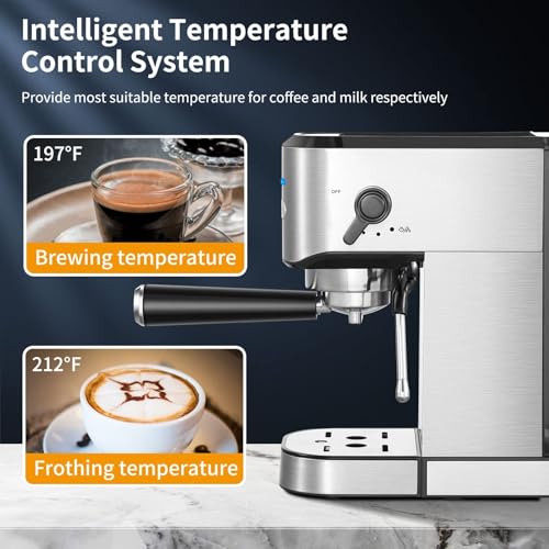 Ilavie Espresso Machine With Steamer, 20Bar Espresso Coffee Machine With 1000Ml Removable Water Tank For Cappuccino, Latte, Great Espresso Maker For Dad And Mom thumb #3