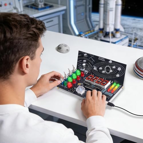 Space System Simulation Soldering Project, ICSTATION DIY Spaceship Control System Soldering Practice Kit with LED Lights Simulated Rocket Launch Kit for STEM Learners,Electronics Enthusiasts, Makers - Image 7