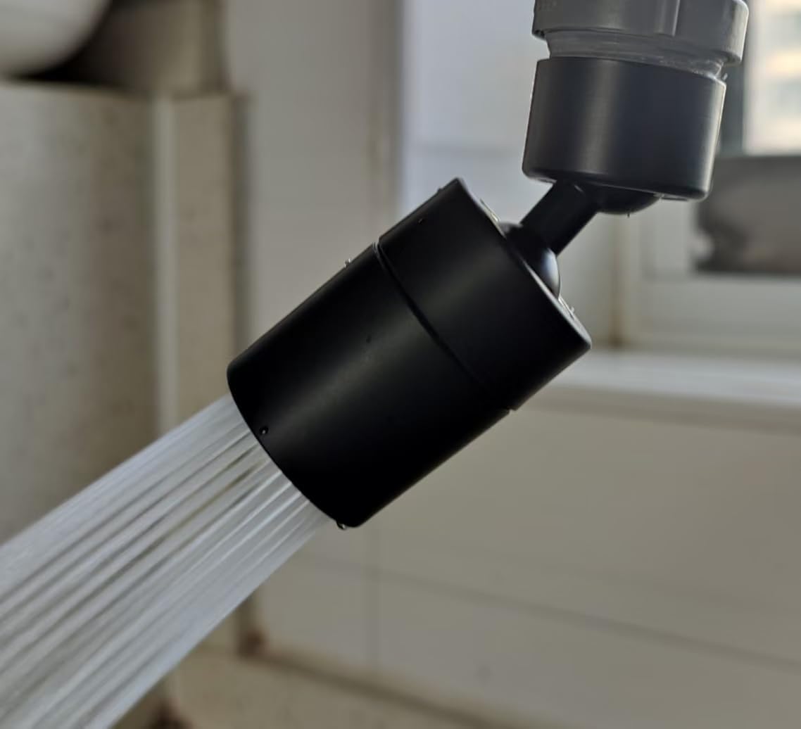 Rotating Faucet Aerator Extender,Nozzle Faucet Adapters, Universal Splash Filter Kitchen Tap Extension, Kitchen and Bathroom Sink Tap Head (Matte Black 80°)