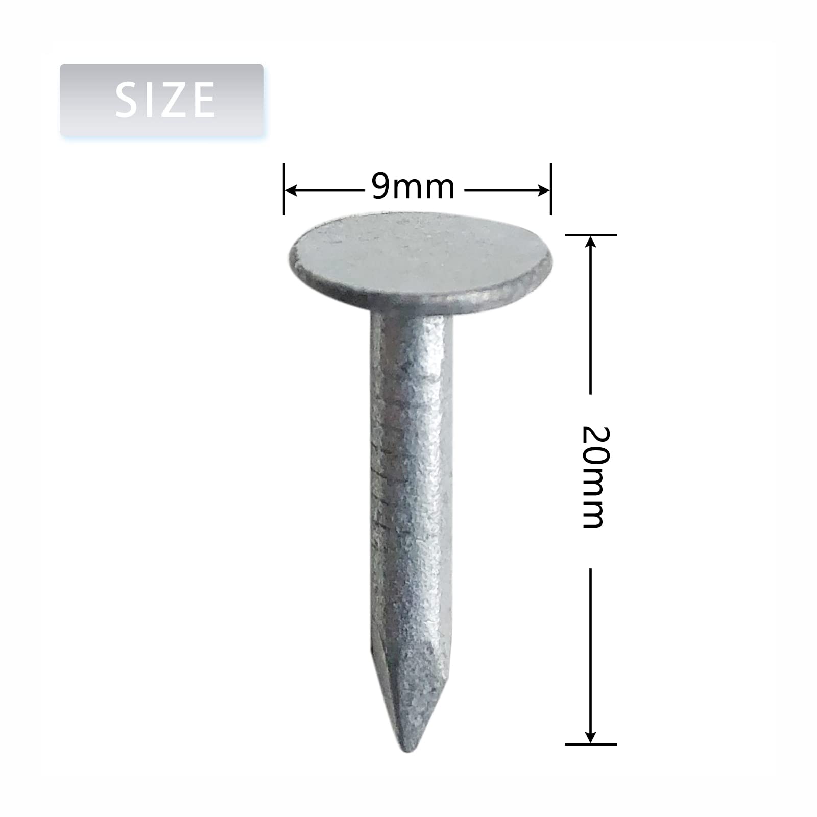 Chiodi A Testa Piatta Suki 20x20mm | Acciaio Galvanizzato | Confezione Da 400g - Foto 10