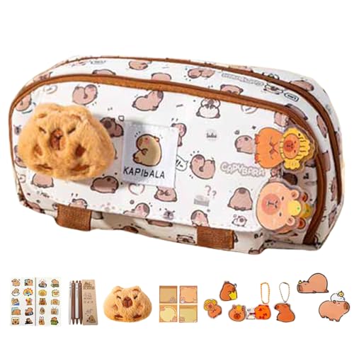 Estojo Capivara,Material Escolar de Capivara | Necessaire Com Larga Para Material Escolar Para Professores Adolescentes Crianças Escola