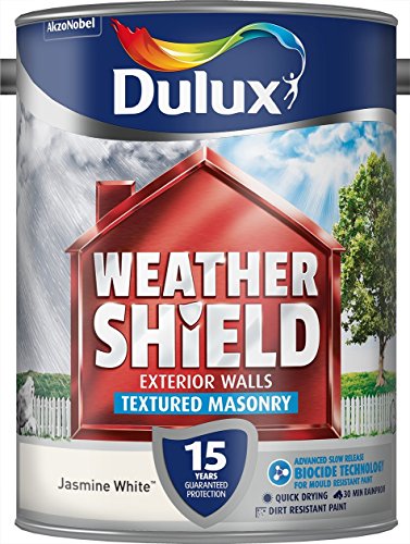 Dulux Weathershield Textured Masonry Paint - Jasmine White - 5L