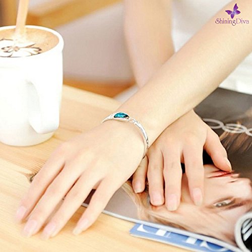Image of Shining Diva Stylish Platinum Plated Austrian Crystal Bracelets for Girls