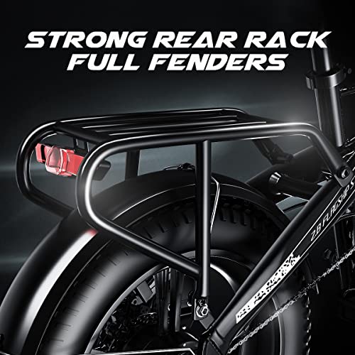 Auloor Electric Bike,750W Ebikes For Adults With 48V 12.8Ah Samsung Battery,20" Fat Tire Electric Bike For Adults, 30Mph Folding Electric Bike,7-Speed Front Suspension Electric Bicycle #TOP6