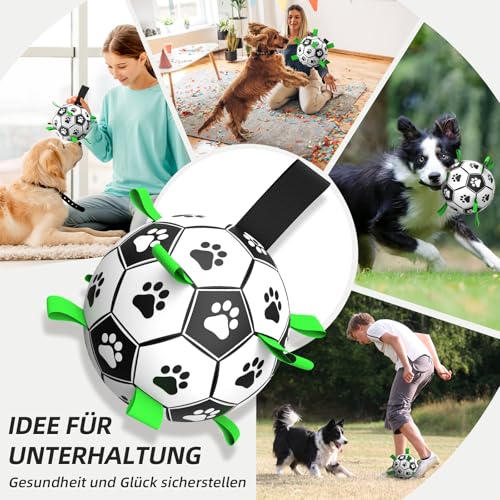 HETOO interaktiver Apportball im Flug durch die Luft - Detailansicht von HETOO Hundeball mit Seil Test 2026 – Dealfoxx.de