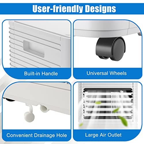 Image of GOFLAME Portable Air Conditioner, 8000 BTU Powerful AC Unit with Remote Control and 4 Universal Casters, 3-IN-1 Air Cooler & Dehumidifier & Fan with 24H Timer for Living Room, Bedroom, Office, White