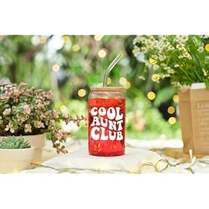 NewEleven Gifts For Aunt From Niece, Nephew - Cool Gifts For New Aunt, Auntie, Sister - Auntie Birthday Gift - Announcement, Promoted To Aunty - 16 Oz Coffee Glass NewEleven Gifts For Aunt From Niece Nephew Cool Gifts For New Aunt Auntie Sister Auntie Birthday Gift Announcement Promoted To Aunty 16 Oz Coffee Glass