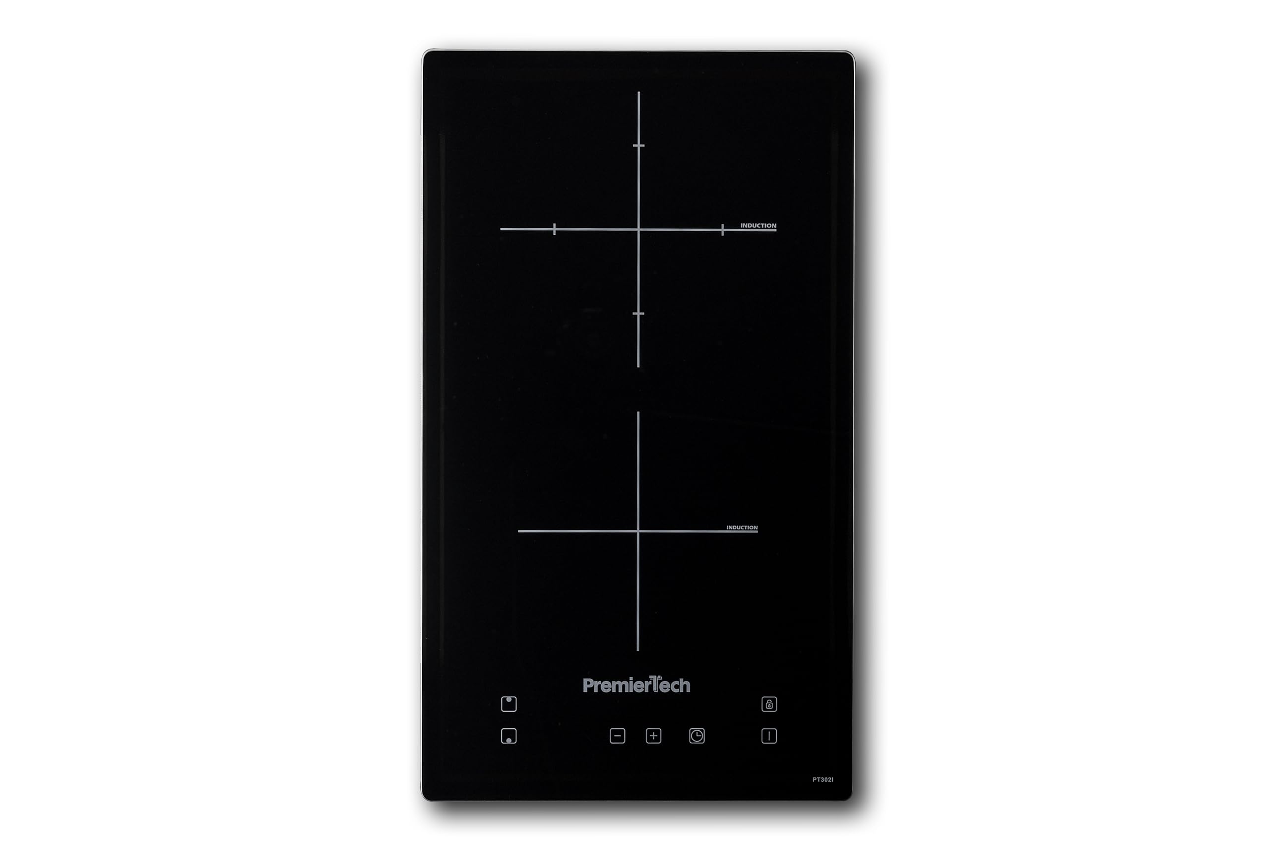 PremierTech PT302I Piano Cottura Induzione 2 Zone 30cm Da Incasso Modulo Domino Vetro Nero Touch Control Timer Blocco Sicurezza Compatibile Pentole Adatte ad Induzione Regolazione Potenza 9 Livelli