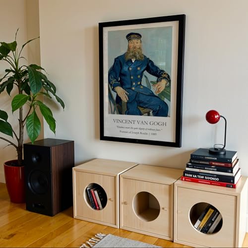 Image of Waltractive Vincent Van Gogh Paintings Framed Poster with Beautiful Quotes - Available in 33x22 and 48x33 CM - Classic Art Poster with sleek Black Frame - Elegant Home and Office Decor (Portrait of Joseph Roulin, 9x13 Inch, Framed)