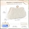 UBORSE Women Pearl Clutch Bag Noble Crystal Beaded Evening Bag Wedding Clutch with Pearl Chain