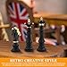 EMVANV 3pcs Small Chess Statue Decor Set, Resin Figurine Chess Piece King + Queen + Knight Set for Office, Home, Study (Black)