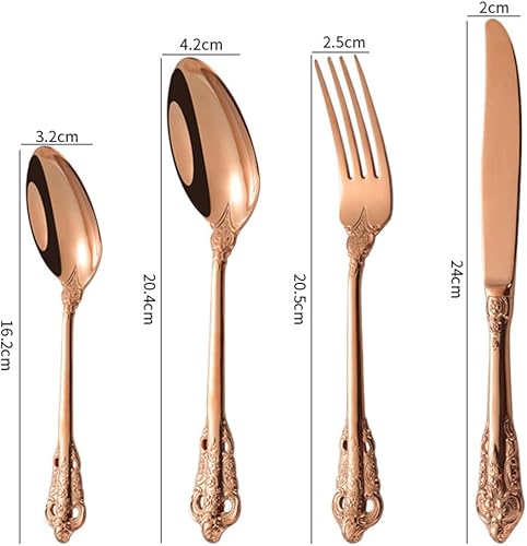 Miniatura 6 de Michelangelo - Juego de cubiertos para 12 personas, juego de cubiertos de lujo de palacio de 48 piezas, juego de cubiertos de acero inoxidable 1810,