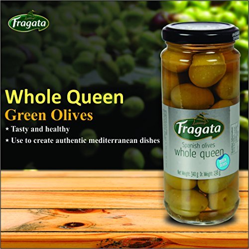 Fragata Pitted Black Olives 440g and Plain Queen Olives 340g (Combo Pack)-Olives for Pizzas and Salads - Image 7 thumbnail
