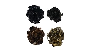 LAmour Hair Bun Black (Set Of 4)-6 inch