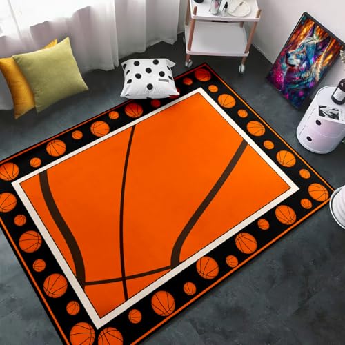 Basketball Rug for Bedroom - Basketball Rug Sports Carpet Rugs, 3'×5'