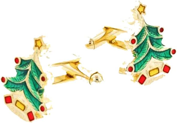 Downtown FormalGold Christmas Trees Cufflinks and Studs
