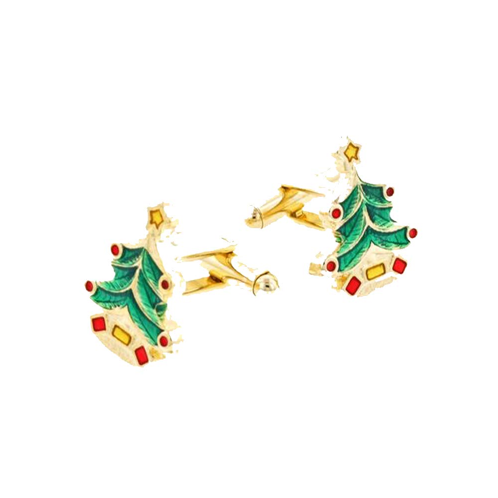 Downtown FormalGold Christmas Trees Cufflinks and Studs