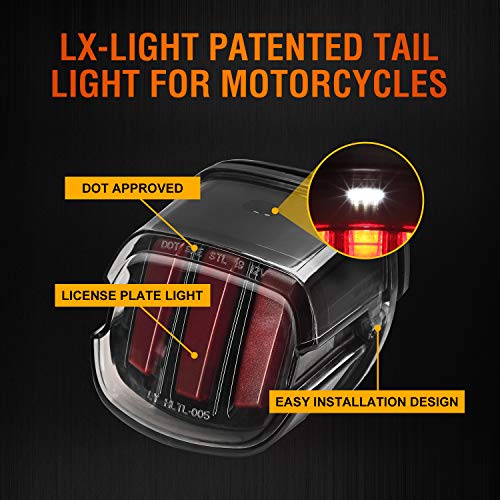 Dot Approved Smoked Led Tail Light With Turn Signal Brake License Plate Light Compatible With Dyna Fatboy Road King Electra Glide Nightster Street Bob,Emc Bulit-In #TOP2