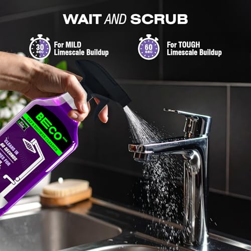 Image of Beco Tap-Shower & Limescale Remover -500 ml | Descaler Liquid | Instantly Removes Stains | Cleans in 60 seconds | Non-Toxic | Max Shine | Suitable for Bathroom, Taps, Showers,Tiles, Mirrors