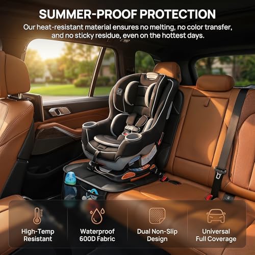 Image of SMART ELF 2 Pack in Gift Box Car Seat Protector (Black) | Thickest Padding and Non-Slip Backing Mesh Pockets for Baby and Pet, Sedan SUV Truck