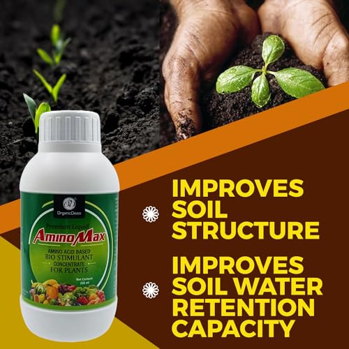 Image of OrganicDews Amino Fertilizer (Plant Protein Hydrolysates) Based Bio Stimulant Concentrate for Plants 250 ml with Measuring Cup 25 ml - Plant Growth and Yield Booster 250 ml