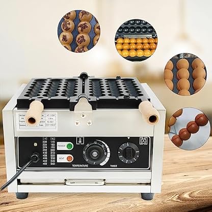 Acesunny Edelstahl Waffeleisen Küche Kommerzielle Edelstahl Antihaft-Pfannen Waffelmaschi Küche Kommerzielle Bubble Waffeleisen Edelstahl Antihaft-Pfannen Waffelmaschine – Bild 5