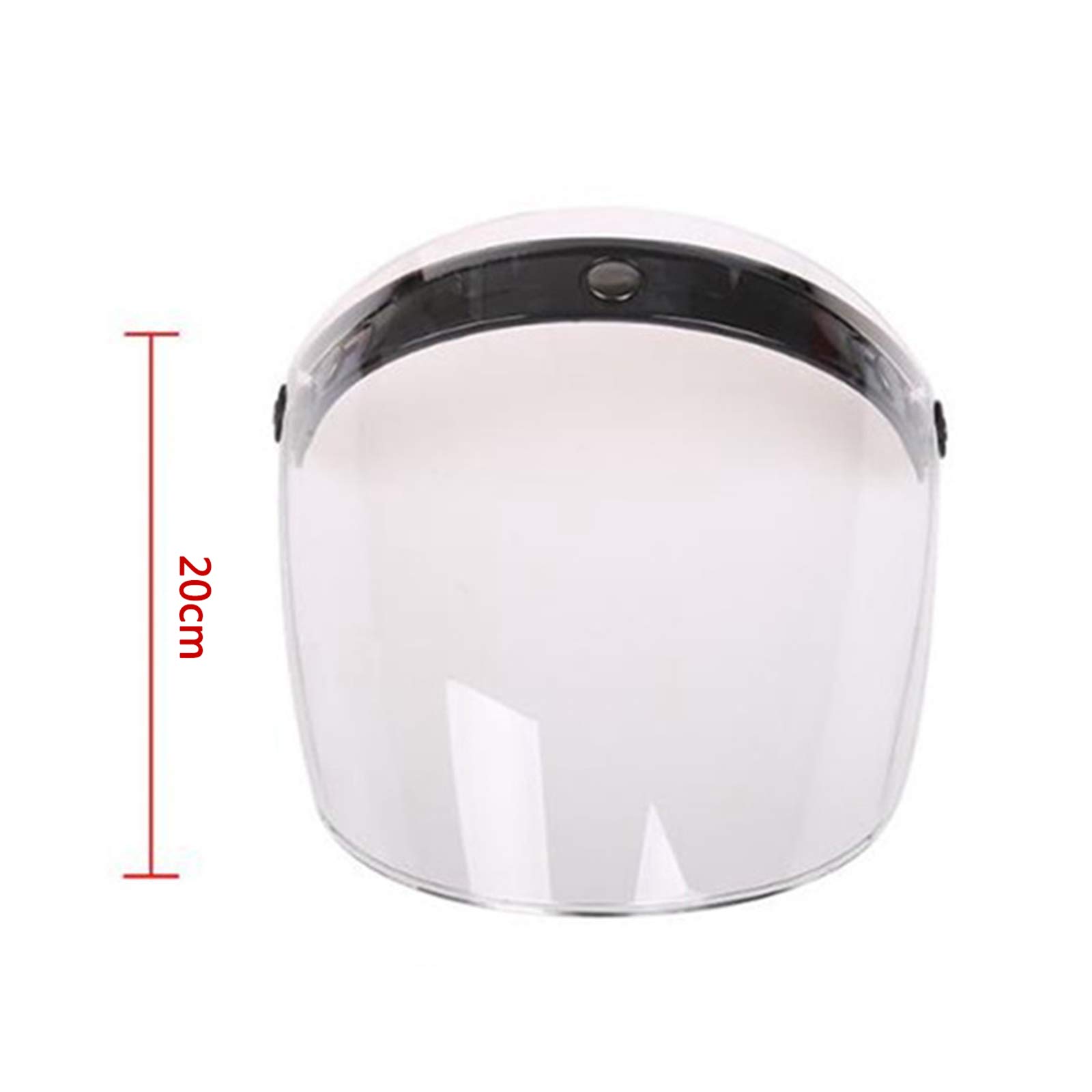 Cascos de Moto de Motocicleta de Cara Abierta Retro Visera de Lente de Protección Contra El Viento Diseño de 3 Broches, Clásico - Claro