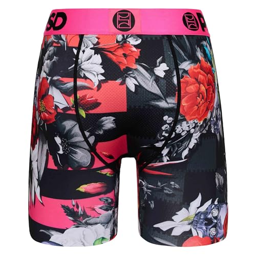 PSD Men's Boxer Briefs - Floral Demise, 7 Inch Inseam, Moisture-Wicking, 4-Way Stretch, Boxer Briefs for Men, 2X-Large4