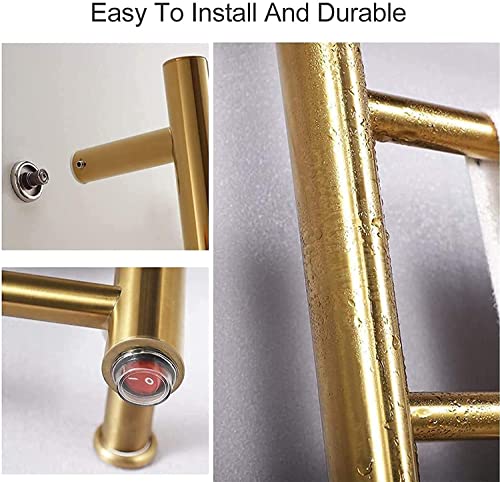 Calentador de toallas eléctrico para mantener albornoces secos radiador baño dorado 4